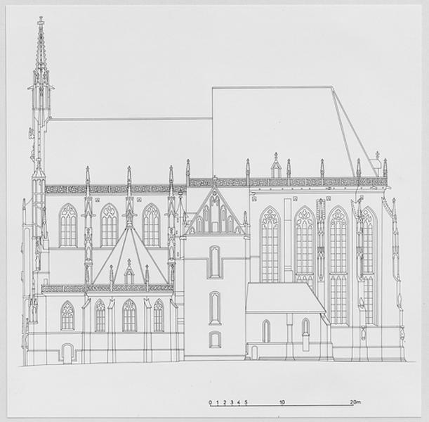 Elevation de la façade sud.