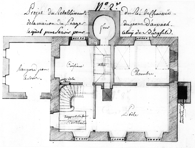 Projet de rétablissement du rez-de-chaussée de la maison du péager du pont d'Aspach, 1757 (?). No 2.