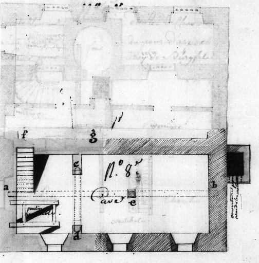 Plan du sous-sol, plume et larvis, 1757 (?). No 8.