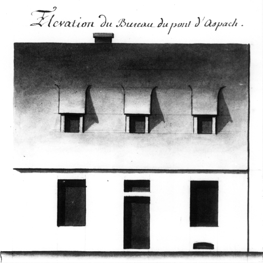 Elévation du bureau du pont d'Aspach, par Chassain, 1758.