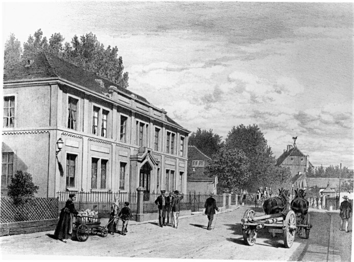 Vue de la salle de Réunion, rue de Thann.
