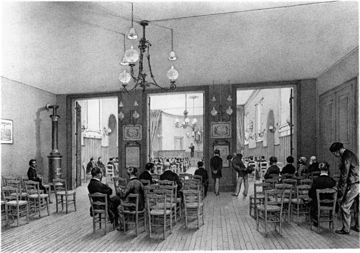 Vue de la salle de conférence de la salle de Réunion, rue de Thann.