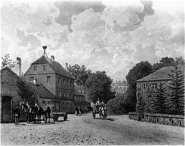 Vue ancienne de la cour de l'impression.