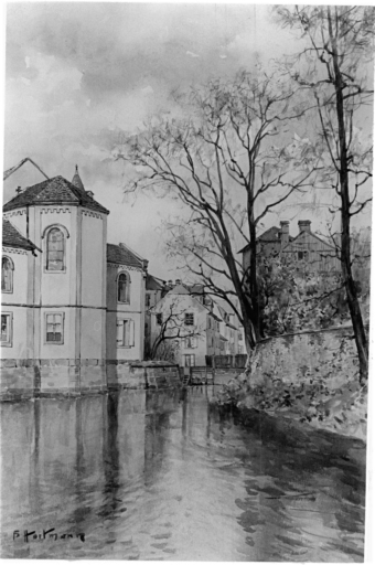 L'Ill à Mulhouse, rue Gay-Lussac, chapelle de la Congrégation des Soeurs de Niederbronn.