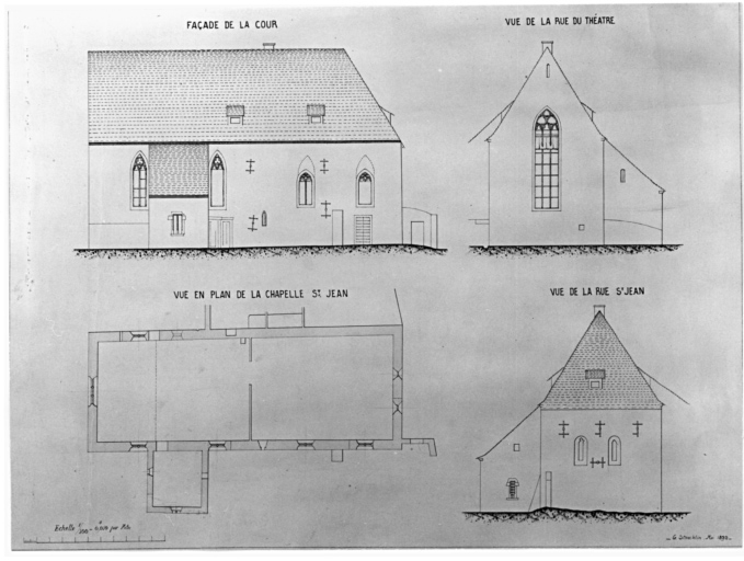 Plan et élévation de la chapelle.