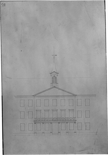 Partie centrale de l'élévation antérieure de l'hospice civil.