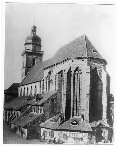 Vue ancienne de l'église détruite.