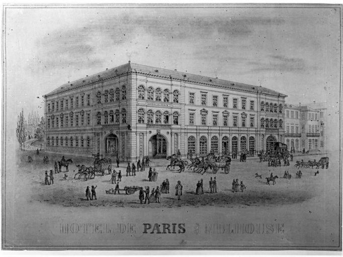 Vue de l'hôtel de Paris, au 3, 5, 7 rue du Sauvage et 53 rue de la Sinne.