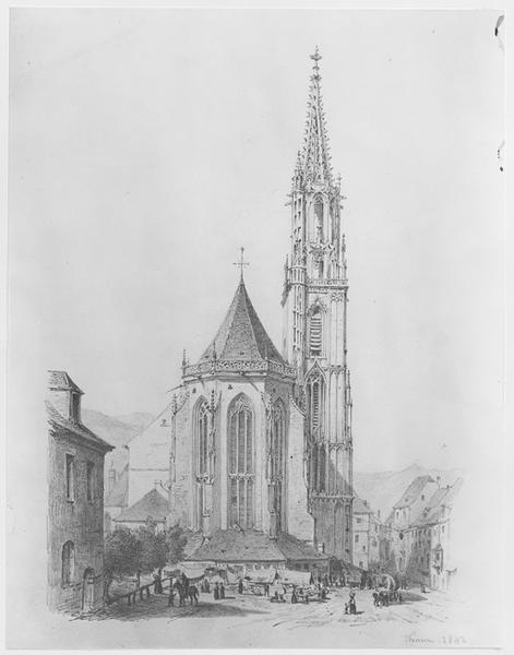 L'église de Thann en 1842.