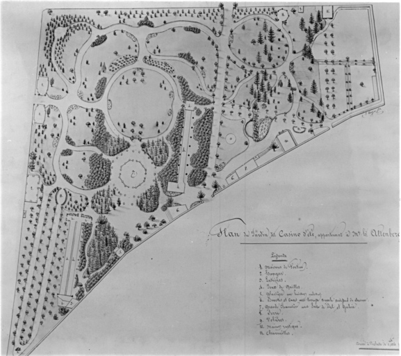 Plan du jardin dit Casino d'été, appartenant à M. Altenberger.