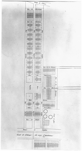 Plan de la première cité telle qu'elle a été réalisée.