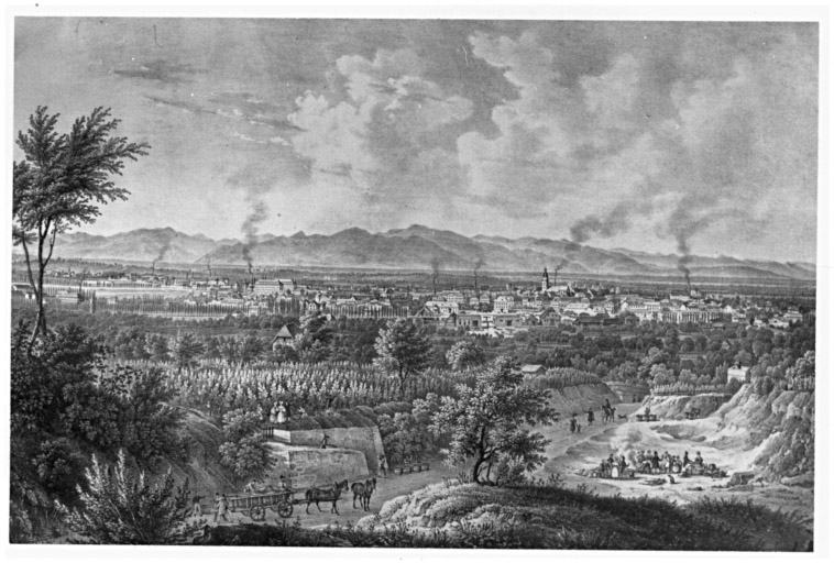 Vue de la ville en 1836.