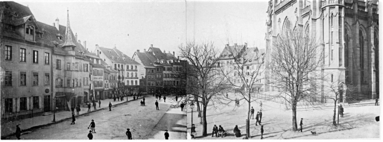 Vue ancienne de la place de la Réunion.