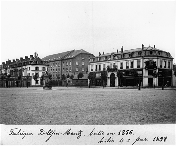 Vue ancienne de la filature Dolfus-Mantz, place Franklin.