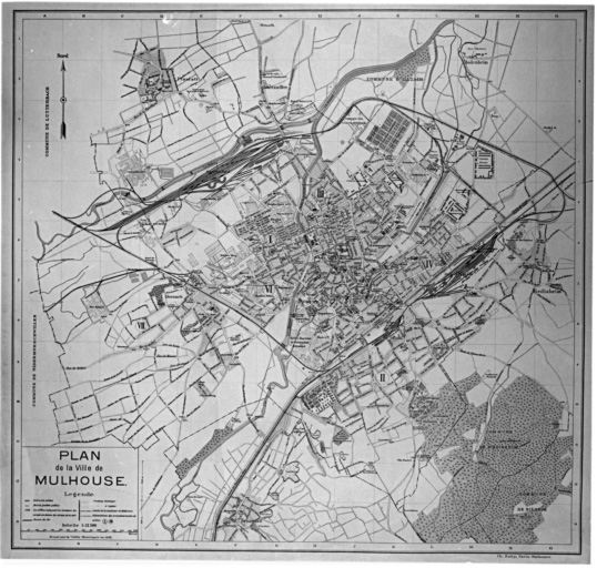 Plan de la ville de Mulhouse.