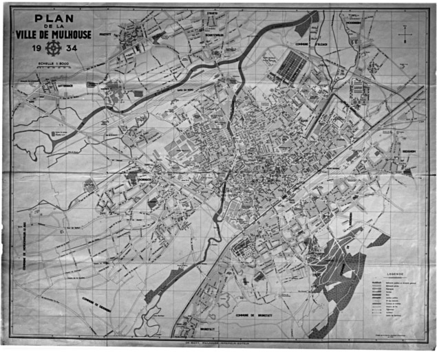 Plan de la ville de Mulhouse.