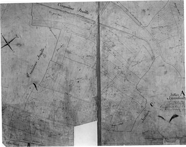 Plan cadastral de 1827. Section A, Issenholtz : deuxième feuille.