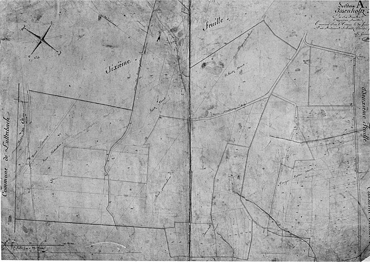 Plan cadastral de 1827. Section A, Issenholtz : cinquième feuille.