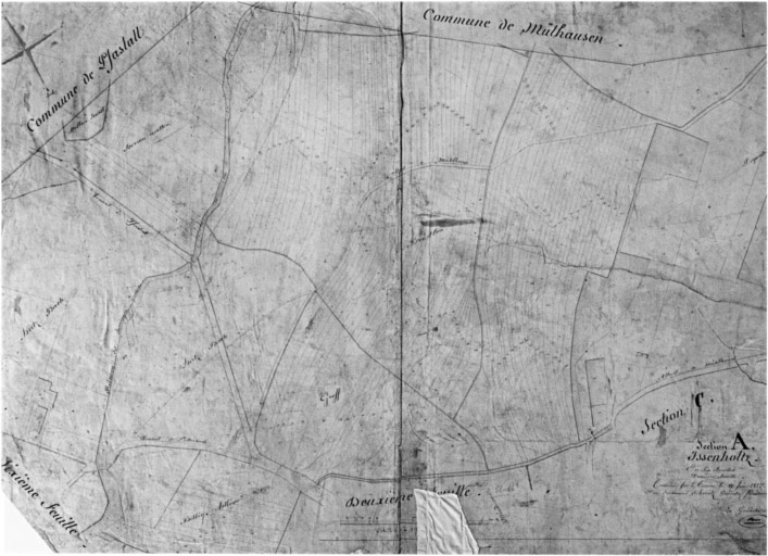 Plan cadastral de 1827. Section A, Issenholtz : première feuille.