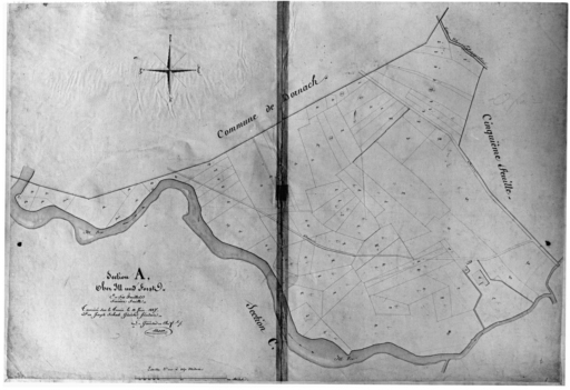 Extrait du plan cadastral de 1827 : section A, sixième feuille.