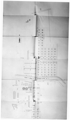 Plan de la première cité (Plan en 3 parties, vue de la partie du milieu).