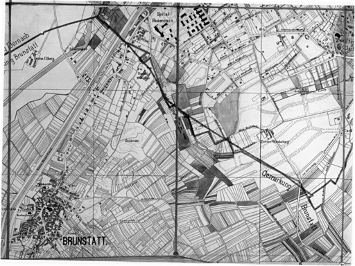 Plan de la commune : partie sud avec Brunstatt.