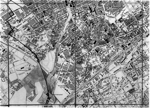 Plan de la commune : partie centrale et partie sud.