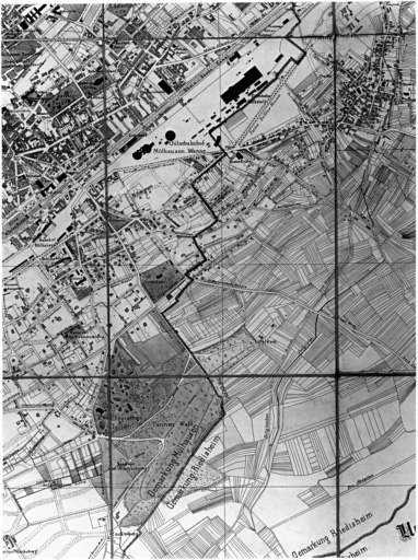 Plan de la commune : partie est avec Riedisheim.