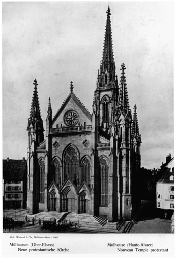 Vue du temple protestant en 1905.