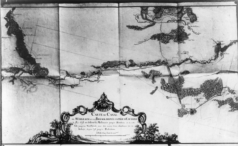 Carte du canal de Mühlbach dit de Brisach (1760).