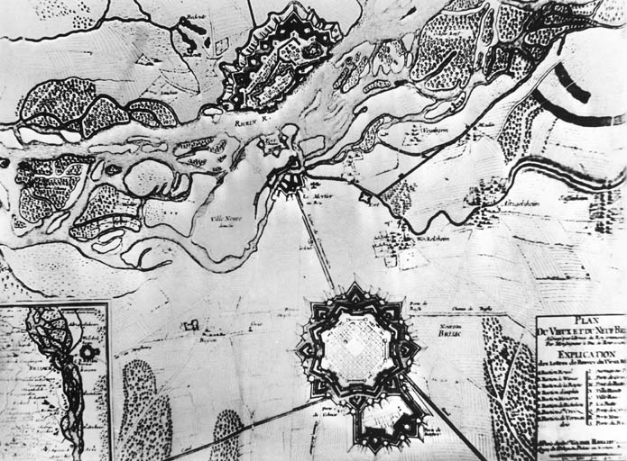 Plan du vieux et du neuf Brisach.