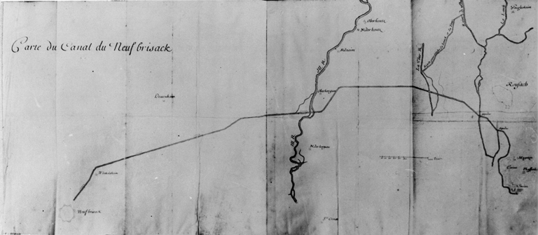 Carte du canal du Neuf-Brisach.