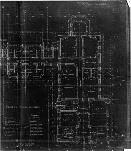 Plan du rez-de-chaussée, détail par P. Blondel.