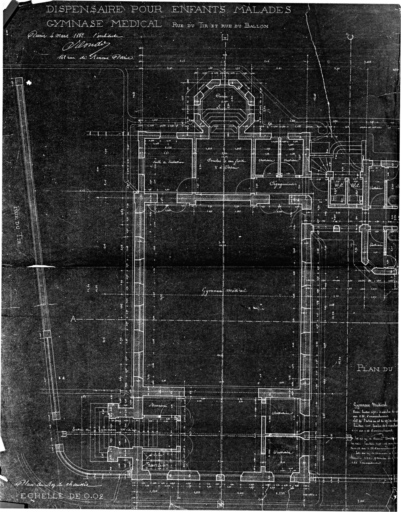 Plan du rez-de-chaussée, détail par P. Blondel.