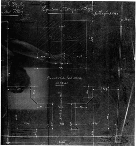 Plan de situation des trois bâtiments.