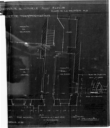 Plan du rez-de-chaussée, état actuel.