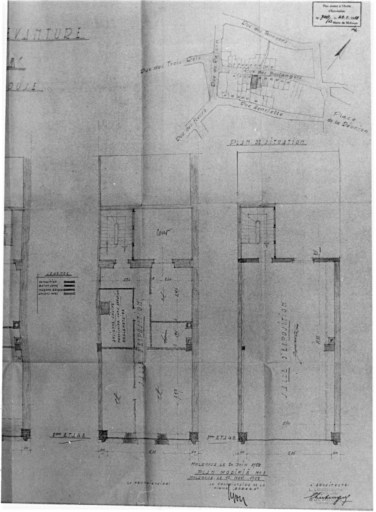 Magasin, 20 rue des Boulangers. Plans du deuxième et troisième étage.