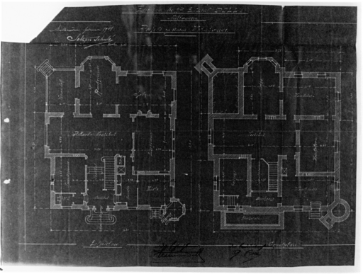 Plan du sous-sol et du rez-de-chaussée.