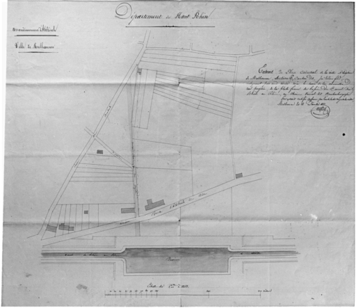 Extrait du plan cadastral de la ville et banlieue, section E.