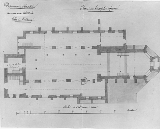 Eglise détruite : plan du temple.