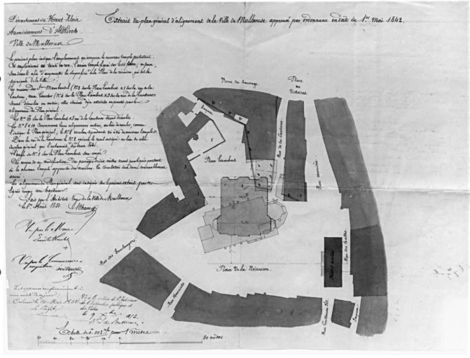 Extrait du plan d'alignement de la ville de Mulhouse.