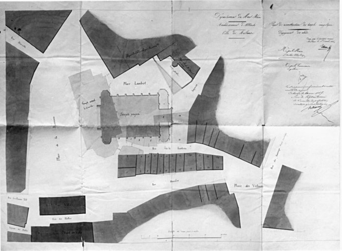 Reconstruction du temple évangélique. Dégagement des abords.