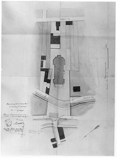 Plan de l'emplacement qu'occupe la nouvelle église catholique.