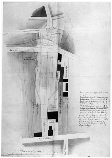 Plan du terrain nécessaire à la construction de l'église.