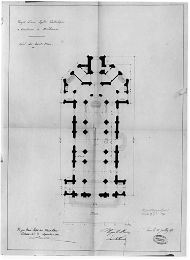 Projet d'une église catholique à construire à Mulhouse (non réalisé).