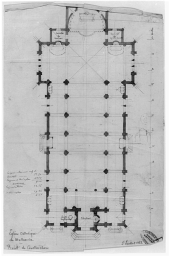 Eglise catholique de Mulhouse. Projet de construction (non réalisé).