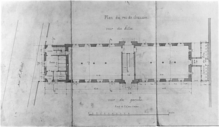 Projet de construction. Plan du rez-de-chaussée.