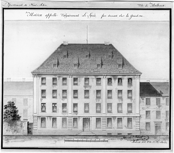 Maison appelée vulgairement le Lycée. Face donnant sur la Grand'Rue.