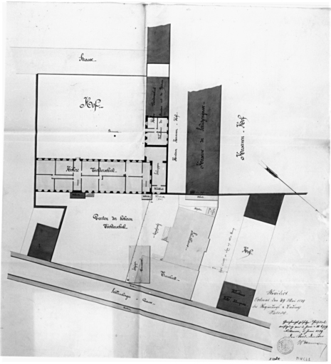 Construction de deux nouveaux bâtiments pour l'agrandissement de l'école secondaire de filles, plan de situation.