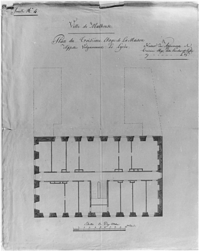 Plan du troisième de la maison appelée vulgairement le Lycée.